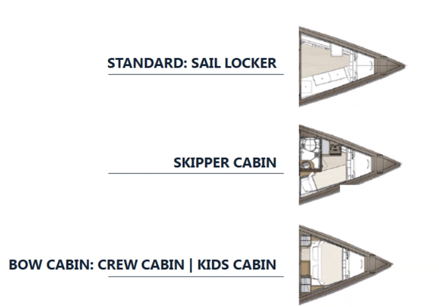 Jeanneau 60 Yacht skippers cabin options